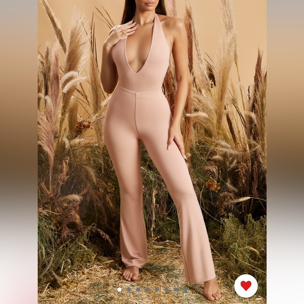 Oh Polly Figure You Out Petite Split Hem Leggings in Blush
